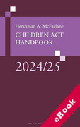 Cover of Hershman and McFarlane: Children Act Handbook 2024-25 (eBook)