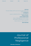 Cover of Journal of Professional Negligence