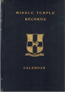 Cover of A Calendar of The Middle Temple Records 