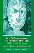 Cover of Law, Anthropology and the Constitution of the Social