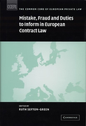 Cover of Mistake, Fraud and Duties to Inform in European Contract Law