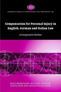 Cover of Compensation for Personal Injury in English, German, and Italian Law