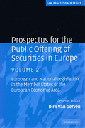 Cover of Prospectus for the Public Offering of Securities in Europe, Volume 2: European and National Legislation in the Member States of the European Economic Area