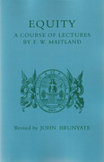 Cover of Equity: A Course of Lectures by F.W. Maitland