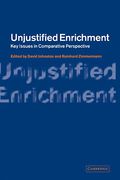 Cover of Unjustified Enrichment: Key Issues in Comparative Perspective