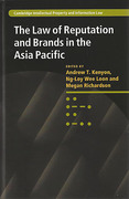 Cover of The Law of Reputation and Brands in the Asia Pacific