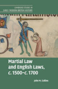 Cover of Martial Law and English Laws, c.1500-c.1700