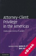 Cover of Attorney-Client Privilege in the Americas: Professional Secrecy of Lawyers (eBook)