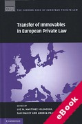 Cover of Transfer of Immovables in European Private Law (eBook)