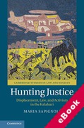 Cover of Hunting Justice: Displacement, Law, and Activism in the Kalahari (eBook)