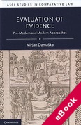 Cover of Evaluation of Evidence: Pre-Modern and Modern Approaches (eBook)