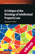 Cover of A Critique of the Ontology of Intellectual Property Law (eBook)