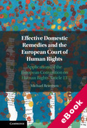 Cover of Effective Domestic Remedies and the European Court of Human Rights: Applications of the European Convention on Human Rights Article 13 (eBook)