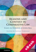 Cover of Reasons and Context in Comparative Law: Essays in Honour of John Bell (eBook)