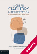 Cover of Modern Statutory Interpretation: Framework, Principles and Practice (eBook)