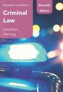 Cover of Macmillan Law Masters: Criminal Law