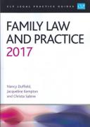 Cover of CLP Legal Practice Guides: Family Law and Practice 2017