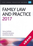 Cover of CLP Legal Practice Guides: Family Law and Practice 2017 (eBook)