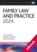 Cover of CLP Legal Practice Guides: Family Law and Practice 2024 (eBook)