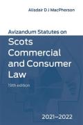Cover of Avizandum Statutes on Scots Commercial and Consumer Law 2021-22