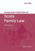 Cover of Avizandum Statutes on Scots Family Law 2022-23