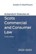 Cover of Avizandum Statutes on Scots Commercial and Consumer Law 2022-23