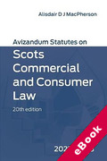 Cover of Avizandum Statutes on Scots Commercial and Consumer Law 2022-23 (eBook)
