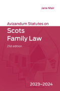Cover of Avizandum Statutes on Scots Family Law 2023-24