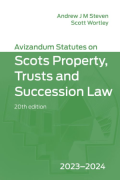 Cover of Avizandum Statutes on the Scots Property, Trusts and Succession Law 2023-24