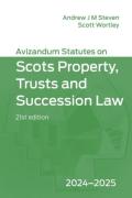 Cover of Avizandum Statutes on the Scots Property, Trusts and Succession Law 2024-25