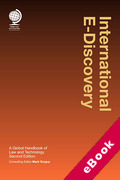 Cover of International E-Discovery: A Global Handbook of Law and Technology (eBook)