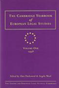 Cover of Cambridge Yearbook of European Legal Studies: Vol 1. 1998