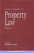 Cover of Modern Studies in Property Law: Volume 4
