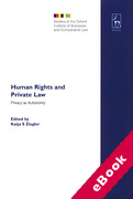 Cover of Human Rights and Private Law: Privacy as Autonomy (eBook)