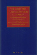 Cover of The Costs and Funding of Litigation: A Comparative Perspective