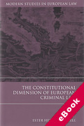 Cover of The Constitutional Dimension of European Criminal Law (eBook)