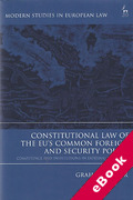 Cover of Constitutional Law of the EU's Common Foreign and Security Policy: Competence and Institutions in External Relations (eBook)