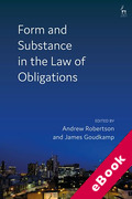 Cover of Form and Substance in the Law of Obligations (eBook)