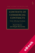 Cover of Contents of Commercial Contracts: Terms Affecting Freedoms (eBook)