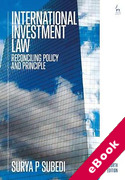 Cover of International Investment Law: Reconciling Policy and Principle (eBook)