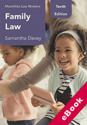 Cover of Macmillan Law Masters: Family Law (eBook)