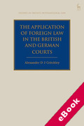 Cover of The Application of Foreign Law in the British and German Courts (eBook)