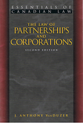 Cover of Essentials of Canadian Law: The Law of Partnerships and Corporations