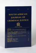 Cover of South African Journal of Criminal Justice: Print Only