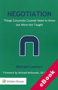 Cover of Negotiation: Things Corporate Counsel Need to Know but Were Not Taught (eBook)