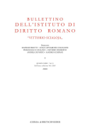 Cover of Bullettino dell'Istituto di Diritto Romano "Vittorio Scialoja"