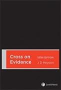 Cover of Cross on Evidence 13th Australian edition