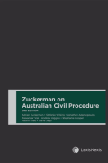 Cover of Zuckerman on Australian Civil Procedure