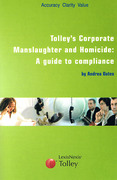 Cover of Tolley's Corporate Manslaughter: A Guide to Compliance