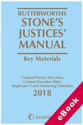 Cover of Butterworths Stone's Justices' Manual 2018 (eBook)